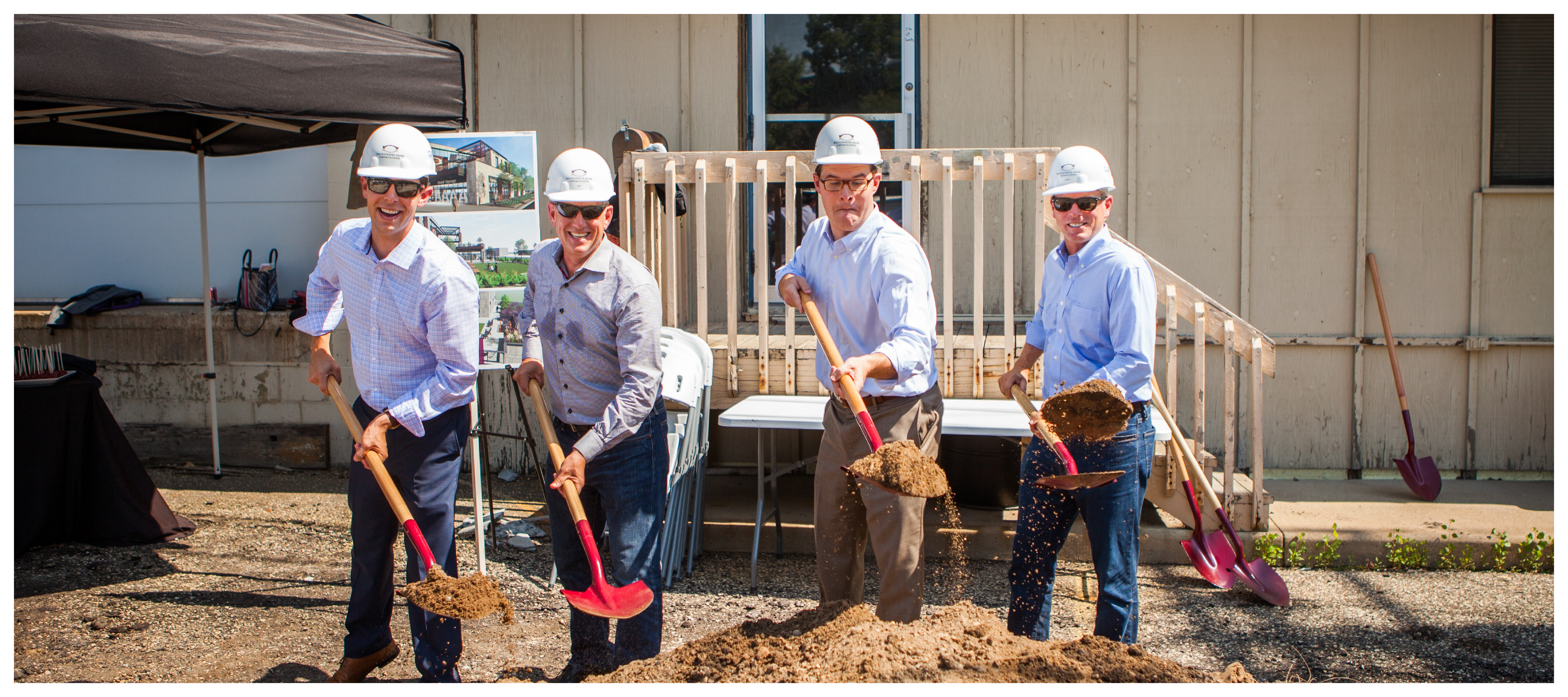 Photo of Leadership members at MB Investment Group Corporate Center groundbreaking.